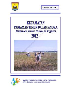 Statistik Daerah Kecamatan Pariaman Timur Tahun 2012